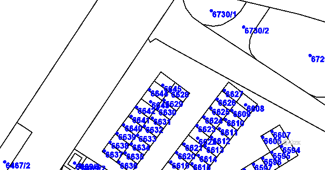 Parcela st. 6645 v KÚ Město Žďár, Katastrální mapa