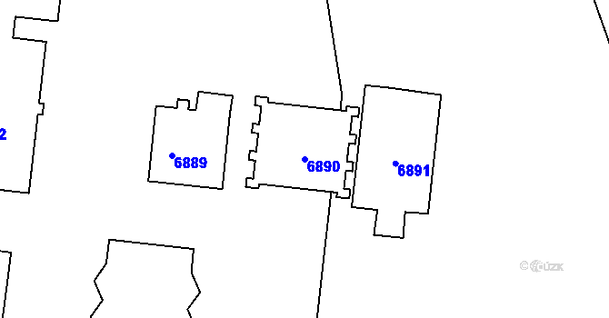 Parcela st. 6890 v KÚ Město Žďár, Katastrální mapa