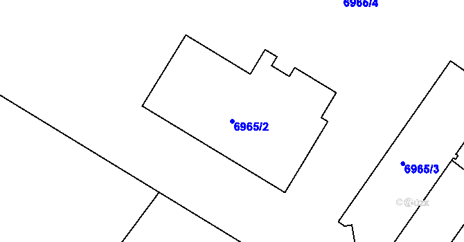 Parcela st. 6965/2 v KÚ Město Žďár, Katastrální mapa