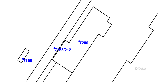 Parcela st. 7200 v KÚ Město Žďár, Katastrální mapa