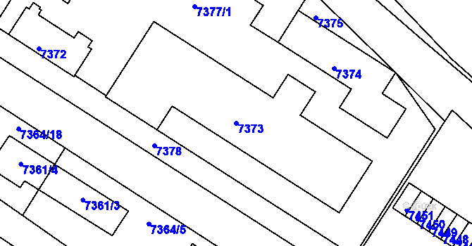 Parcela st. 7373 v KÚ Město Žďár, Katastrální mapa