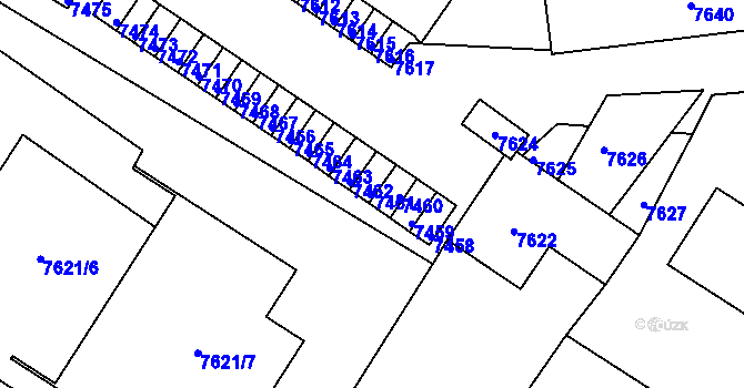 Parcela st. 7461 v KÚ Město Žďár, Katastrální mapa