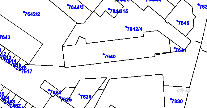 Parcela st. 7640 v KÚ Město Žďár, Katastrální mapa