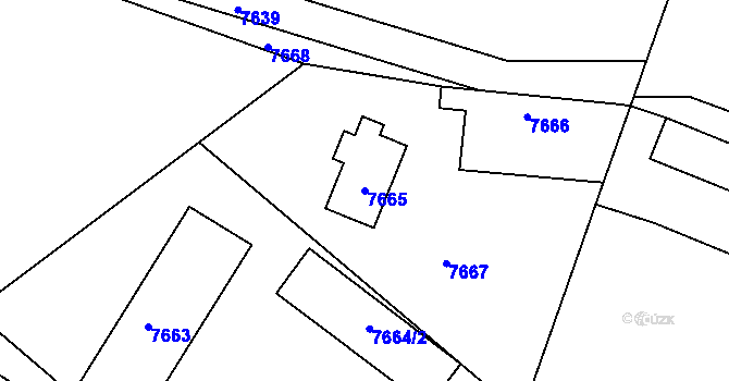 Parcela st. 7665 v KÚ Město Žďár, Katastrální mapa