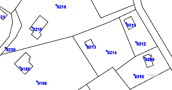 Parcela st. 9213 v KÚ Město Žďár, Katastrální mapa