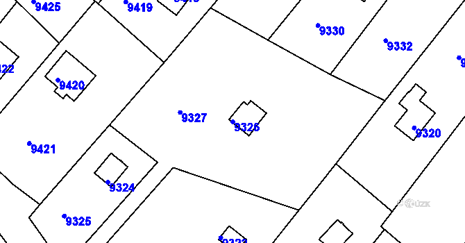 Parcela st. 9326 v KÚ Město Žďár, Katastrální mapa