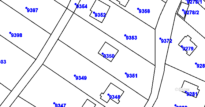 Parcela st. 9350 v KÚ Město Žďár, Katastrální mapa
