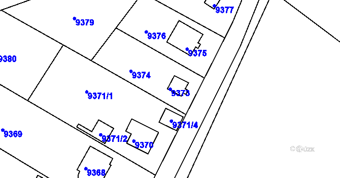 Parcela st. 9373 v KÚ Město Žďár, Katastrální mapa