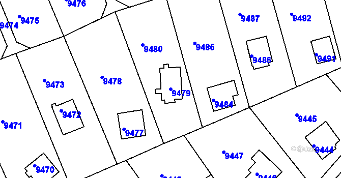 Parcela st. 9479 v KÚ Město Žďár, Katastrální mapa