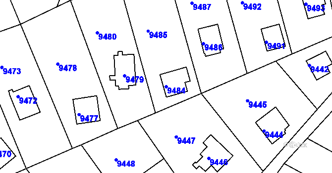 Parcela st. 9484 v KÚ Město Žďár, Katastrální mapa