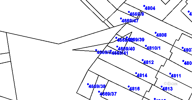 Parcela st. 4669/3 v KÚ Město Žďár, Katastrální mapa