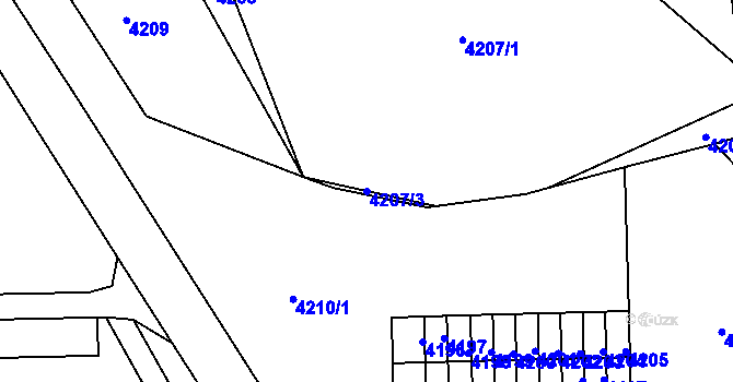 Parcela st. 4207/3 v KÚ Město Žďár, Katastrální mapa