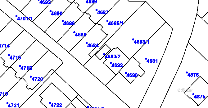 Parcela st. 4683/2 v KÚ Město Žďár, Katastrální mapa