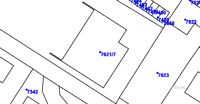 Parcela st. 7621/7 v KÚ Město Žďár, Katastrální mapa