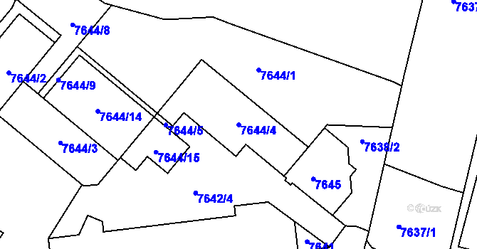 Parcela st. 7644/4 v KÚ Město Žďár, Katastrální mapa
