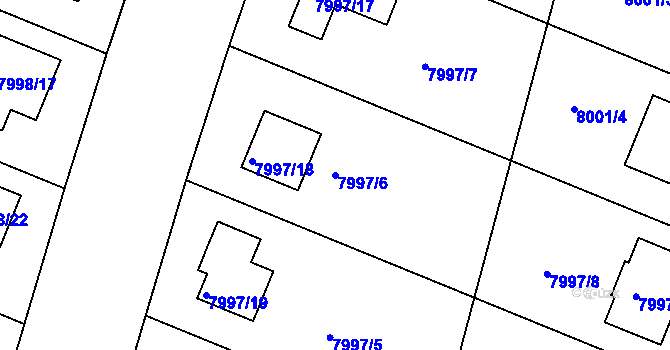 Parcela st. 7997/6 v KÚ Město Žďár, Katastrální mapa