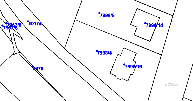 Parcela st. 7998/4 v KÚ Město Žďár, Katastrální mapa