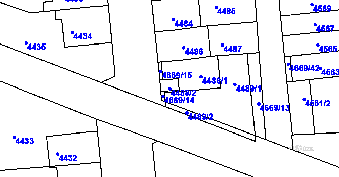 Parcela st. 4488/2 v KÚ Město Žďár, Katastrální mapa