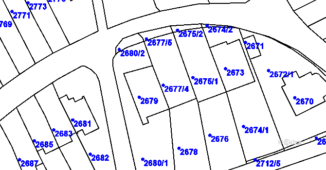 Parcela st. 2677/4 v KÚ Město Žďár, Katastrální mapa