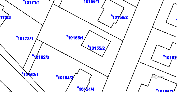 Parcela st. 10155/2 v KÚ Město Žďár, Katastrální mapa