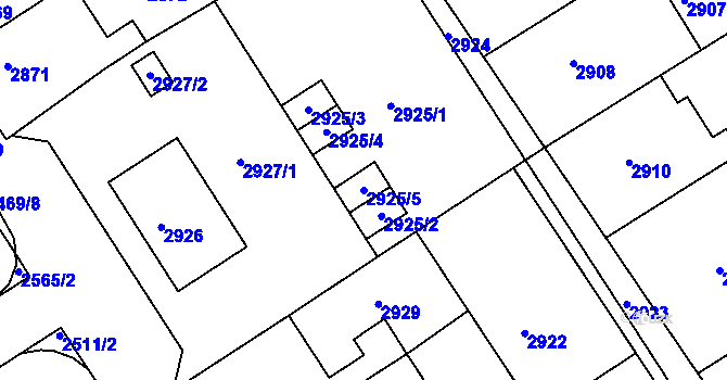 Parcela st. 2925/5 v KÚ Město Žďár, Katastrální mapa