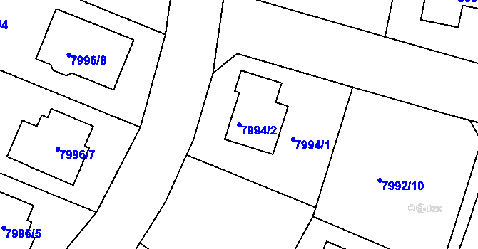 Parcela st. 7994/2 v KÚ Město Žďár, Katastrální mapa