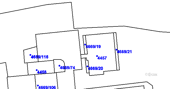 Parcela st. 4669/19 v KÚ Město Žďár, Katastrální mapa