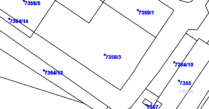 Parcela st. 7358/3 v KÚ Město Žďár, Katastrální mapa