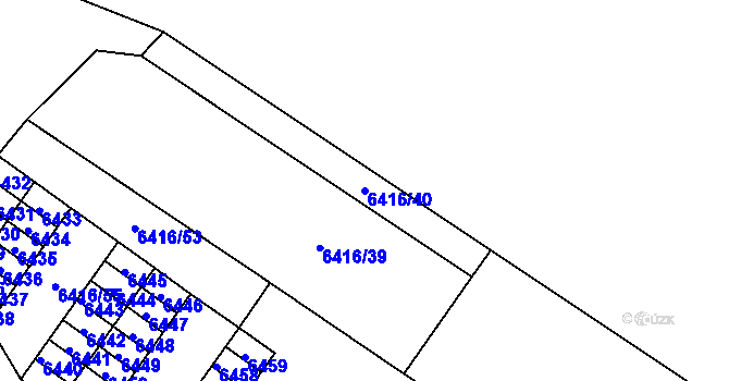 Parcela st. 6416/40 v KÚ Město Žďár, Katastrální mapa