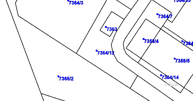 Parcela st. 7364/12 v KÚ Město Žďár, Katastrální mapa