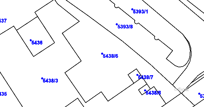 Parcela st. 5438/6 v KÚ Město Žďár, Katastrální mapa