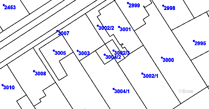 Parcela st. 3004/2 v KÚ Město Žďár, Katastrální mapa