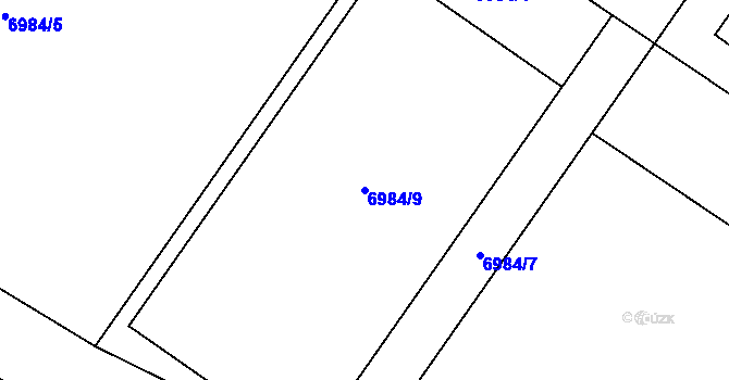Parcela st. 6984/9 v KÚ Město Žďár, Katastrální mapa