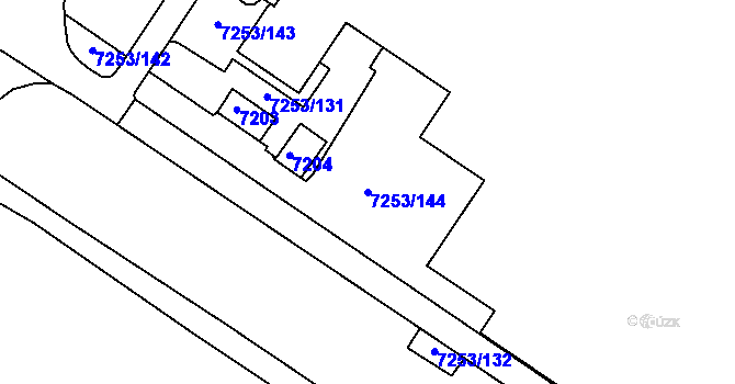 Parcela st. 7253/144 v KÚ Město Žďár, Katastrální mapa