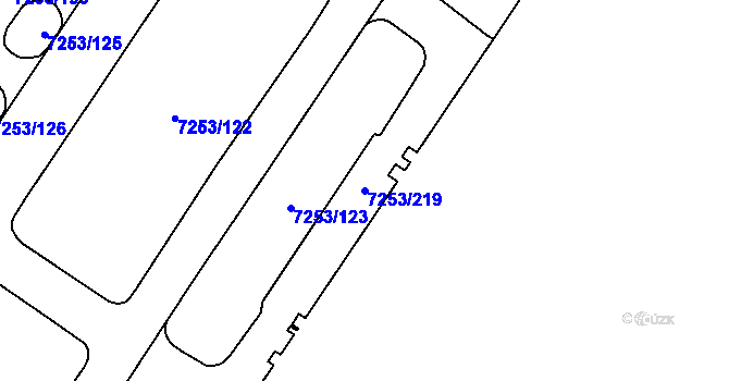 Parcela st. 7253/219 v KÚ Město Žďár, Katastrální mapa