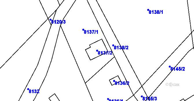 Parcela st. 8137/2 v KÚ Město Žďár, Katastrální mapa
