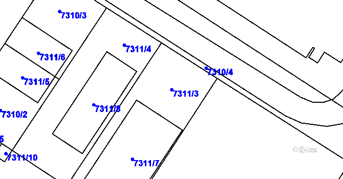 Parcela st. 7311/3 v KÚ Město Žďár, Katastrální mapa