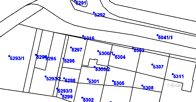 Parcela st. 5300/1 v KÚ Město Žďár, Katastrální mapa