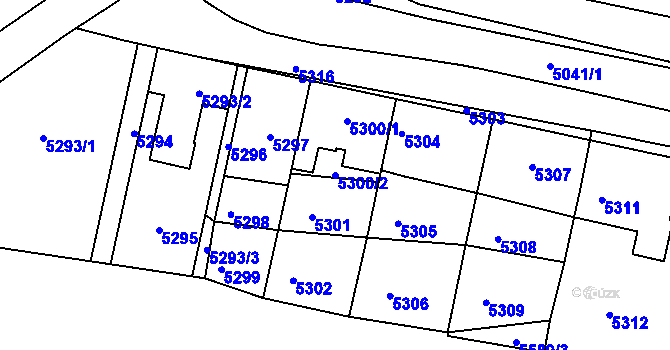 Parcela st. 5300/2 v KÚ Město Žďár, Katastrální mapa