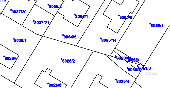 Parcela st. 8037/46 v KÚ Město Žďár, Katastrální mapa