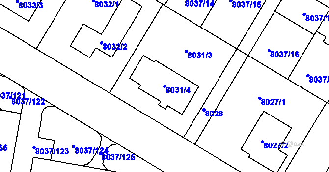 Parcela st. 8031/4 v KÚ Město Žďár, Katastrální mapa