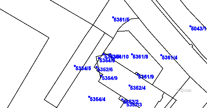 Parcela st. 5352/5 v KÚ Město Žďár, Katastrální mapa