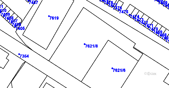 Parcela st. 7621/8 v KÚ Město Žďár, Katastrální mapa