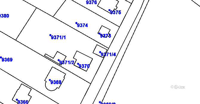 Parcela st. 9371/4 v KÚ Město Žďár, Katastrální mapa