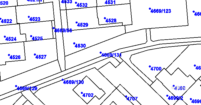 Parcela st. 4669/131 v KÚ Město Žďár, Katastrální mapa