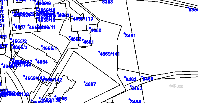 Parcela st. 4669/141 v KÚ Město Žďár, Katastrální mapa