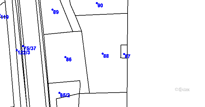 Parcela st. 88 v KÚ Zámek Žďár, Katastrální mapa