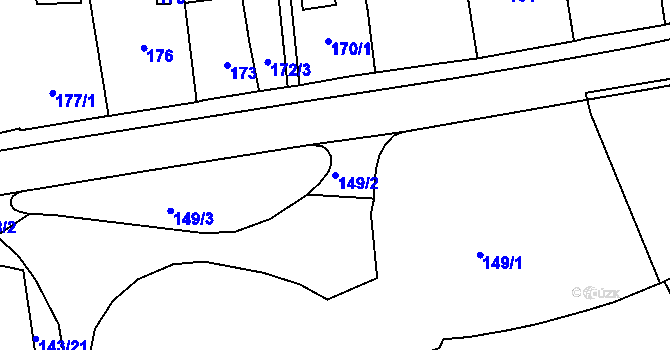 Parcela st. 149/2 v KÚ Zámek Žďár, Katastrální mapa