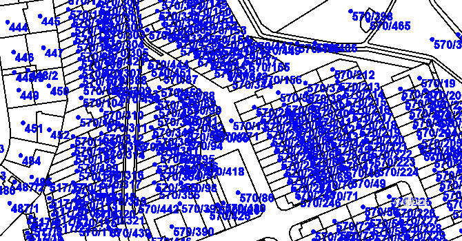 Parcela st. 570/13 v KÚ Zámek Žďár, Katastrální mapa