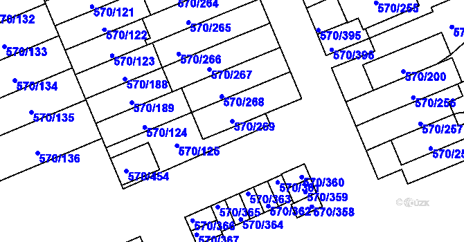 Parcela st. 570/269 v KÚ Zámek Žďár, Katastrální mapa